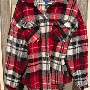 Red and Black Plaid Shacket